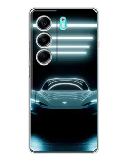 Чохол для TECNO Camon 40 з картинкою «Tesla в неоні» Чохол для TECNO Camon 40 з картинкою «Tesla в неоні»