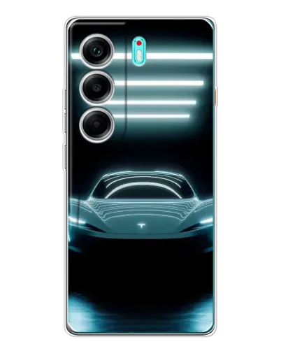 Чохол для TECNO Camon 40 з картинкою «Tesla в неоні»