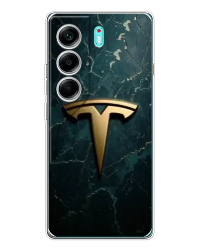 Чохол для TECNO Camon 40 з картинкою «Мармурова Tesla Gold»