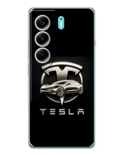 Чохол для TECNO Camon 40 з картинкою «Tesla — срібне авто» Чохол для TECNO Camon 40 з картинкою «Tesla — срібне авто»