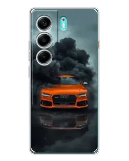 Чохол для TECNO Camon 40 з картинкою «Audi у хмарах диму»