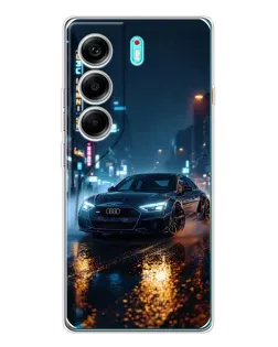 Чохол для TECNO Camon 40 з картинкою «Нічне місто та Audi»