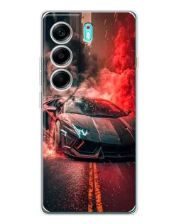 Чохол для TECNO Camon 40 з картинкою «Lamborghini червоний дим» Чохол для TECNO Camon 40 з картинкою «Lamborghini червоний дим»