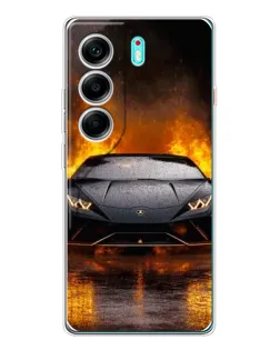Чохол для TECNO Camon 40 з картинкою «Lamborghini у вогні» Чохол для TECNO Camon 40 з картинкою «Lamborghini у вогні»