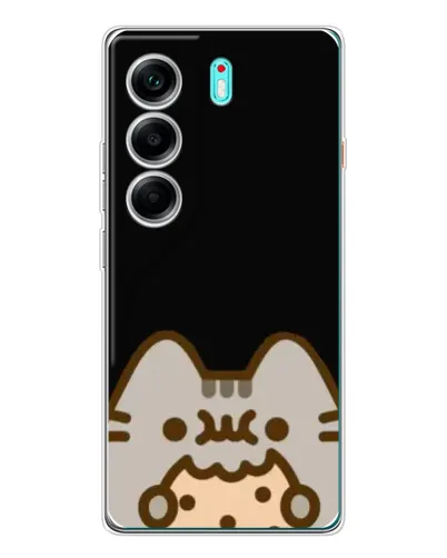 Чехол для TECNO Camon 40 с картинкой «Пушин на черном»