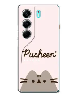 Чехол для TECNO Camon 40 с картинкой «Pusheen логотип»