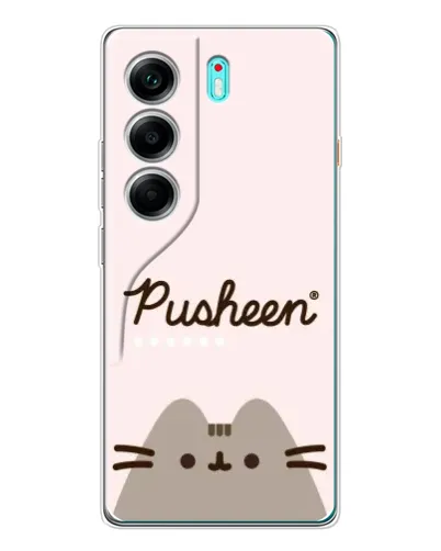 Чехол для TECNO Camon 40 с картинкой «Pusheen логотип»