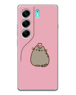 Чехол для TECNO Camon 40 с картинкой «Pusheen сердце»