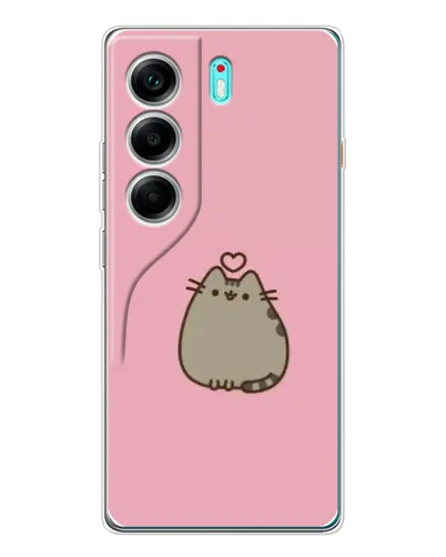 Чехол для TECNO Camon 40 с картинкой «Pusheen сердце»