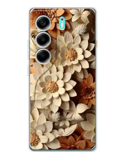 Чехол для TECNO Camon 40 с картинкой «Бежевый флористический декор» Чехол для TECNO Camon 40 с картинкой «Бежевый флористический декор»