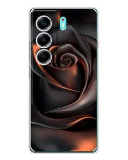 Чехол для TECNO Camon 40 с картинкой «Шелковая черная роза» Чехол для TECNO Camon 40 с картинкой «Шелковая черная роза»