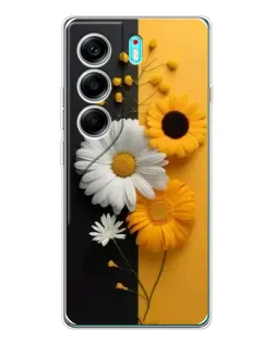 Чехол для TECNO Camon 40 с картинкой «Подсолнух и ромашка» Чехол для TECNO Camon 40 с картинкой «Подсолнух и ромашка»