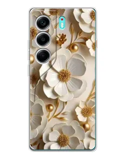 Чехол для TECNO Camon 40 с картинкой «Белие бумажние цвети» Чехол для TECNO Camon 40 с картинкой «Белие бумажние цвети»