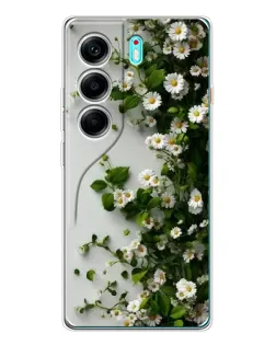 Чехол для TECNO Camon 40 с картинкой «Ветка мелких белых цветов» Чехол для TECNO Camon 40 с картинкой «Ветка мелких белых цветов»