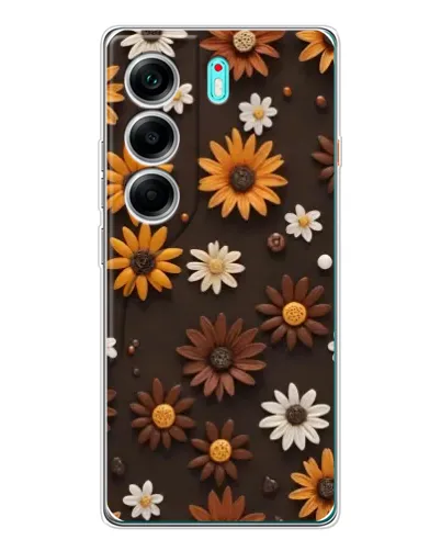 Чехол для TECNO Camon 40 с картинкой «Узор из маленьких подсолнухов» Чехол для TECNO Camon 40 с картинкой «Узор из маленьких подсолнухов»