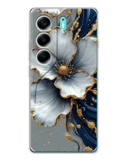 Чехол для TECNO Camon 40 с картинкой «Белый цветок и золотой флюид» Чехол для TECNO Camon 40 с картинкой «Белый цветок и золотой флюид»