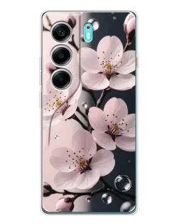 Чехол для TECNO Camon 40 с картинкой «Нежная сакура и капли» Чехол для TECNO Camon 40 с картинкой «Нежная сакура и капли»
