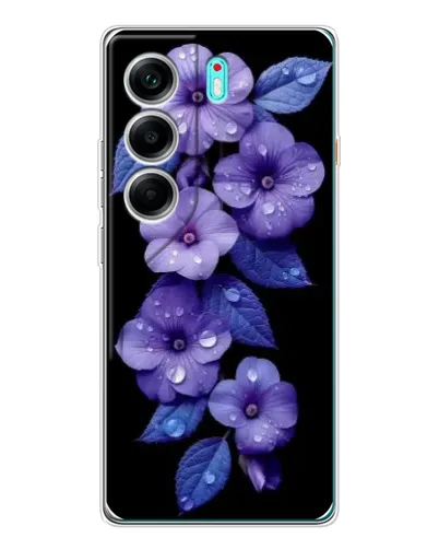 Чехол для TECNO Camon 40 с картинкой «Фиолетовые цветы с росою» Чехол для TECNO Camon 40 с картинкой «Фиолетовые цветы с росою»