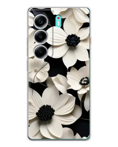 Чехол для TECNO Camon 40 с картинкой «Объемные белые цветы» Чехол для TECNO Camon 40 с картинкой «Объемные белые цветы»