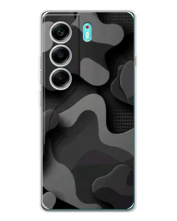 Чехол для TECNO Camon 40 с картинкой «Темный абстрактный камуфляж» Чехол для TECNO Camon 40 с картинкой «Темный абстрактный камуфляж»