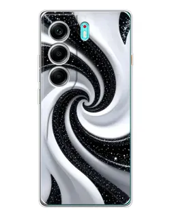 Чехол для TECNO Camon 40 с картинкой «Черно-белая спираль» Чехол для TECNO Camon 40 с картинкой «Черно-белая спираль»