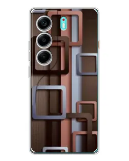 Чехол для TECNO Camon 40 с картинкой «Коричневые объемные квадраты» Чехол для TECNO Camon 40 с картинкой «Коричневые объемные квадраты»