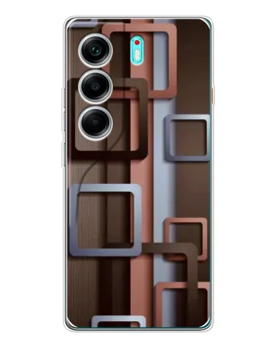 Чехол для TECNO Camon 40 с картинкой «Коричневые объемные квадраты» Чехол для TECNO Camon 40 с картинкой «Коричневые объемные квадраты»