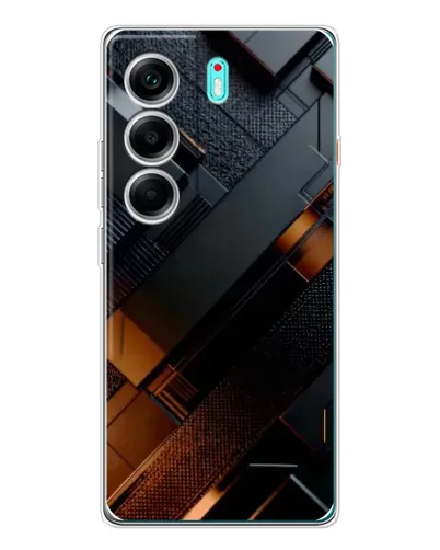Чехол для TECNO Camon 40 с картинкой «Черные геометрические блоки» Чехол для TECNO Camon 40 с картинкой «Черные геометрические блоки»