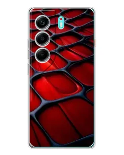 Чехол для TECNO Camon 40 с картинкой «Красная глянцевая сетка»