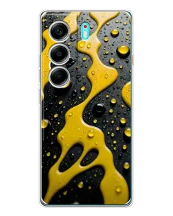 Чехол для TECNO Camon 40 с картинкой «Жидкое желтое золото»