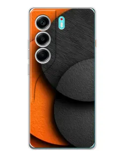 Чехол для TECNO Camon 40 с картинкой «Геометрия оранжевых кругов»