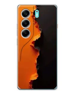 Чехол для TECNO Camon 40 с картинкой «Оранжевый разлом»