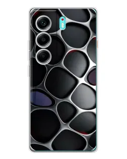 Чехол для TECNO Camon 40 с картинкой «Объемная темная решетка»