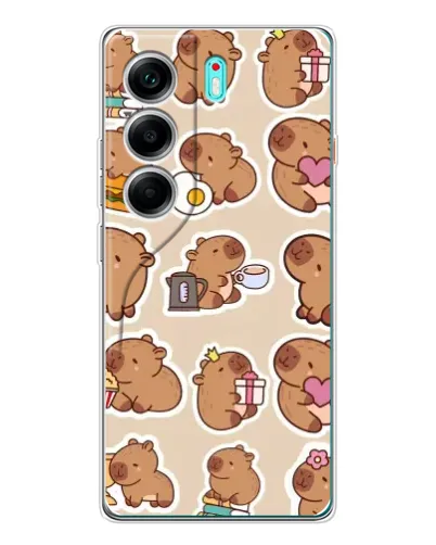 Чехол для TECNO Camon 40 с картинкой «Капибары паттерн» Чехол для TECNO Camon 40 с картинкой «Капибары паттерн»