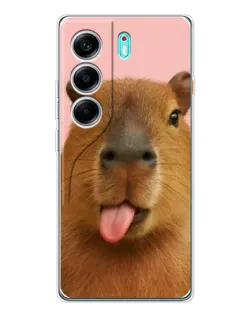 Чехол для TECNO Camon 40 с картинкой «Капибара с языком»