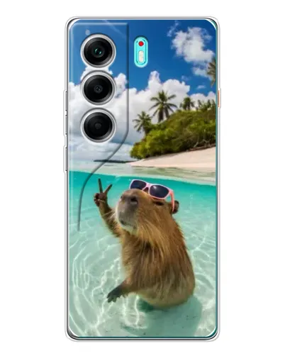 Чехол для TECNO Camon 40 с картинкой «Капибара на море» Чехол для TECNO Camon 40 с картинкой «Капибара на море»