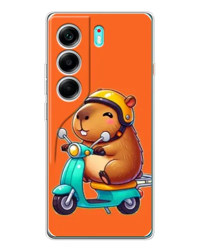 Чехол для TECNO Camon 40 с картинкой «Капибара на скутере» Чехол для TECNO Camon 40 с картинкой «Капибара на скутере»