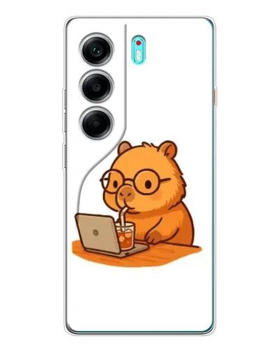 Чехол для TECNO Camon 40 с картинкой «Капибара с ноутбуком» Чехол для TECNO Camon 40 с картинкой «Капибара с ноутбуком»