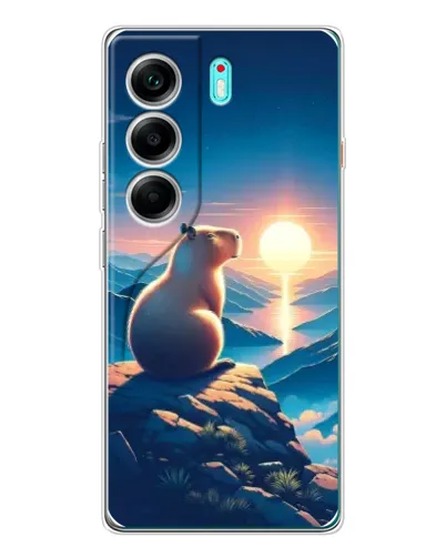 Чехол для TECNO Camon 40 с картинкой «Закат солнца с капибарой» Чехол для TECNO Camon 40 с картинкой «Закат солнца с капибарой»
