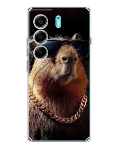Чехол для TECNO Camon 40 с картинкой «Капибара золотая цепь» Чехол для TECNO Camon 40 с картинкой «Капибара золотая цепь»