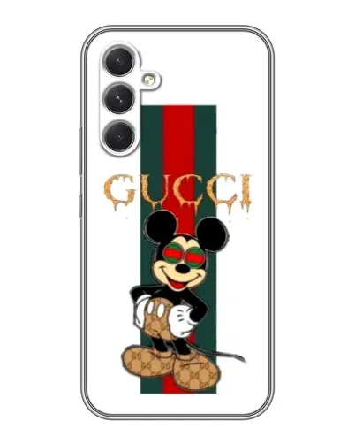 Чохол для TECNO Camon 50 Pro з картинкою «Міккі Маус Gucci — смуги»