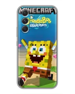 Чохол для TECNO Camon 50 Pro з картинкою «Губка Боб Minecraft»