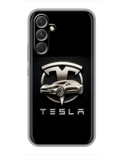Чехол для TECNO Camon 50 Pro с картинкой «Tesla — серебристое авто»