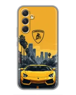 Чехол для TECNO Camon 50 Pro с картинкой «Желтый Lamborghini город» Чехол для TECNO Camon 50 Pro с картинкой «Желтый Lamborghini город»