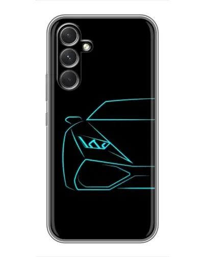 Чехол для TECNO Camon 50 Pro с картинкой «Голубой силуэт Lamborghini»