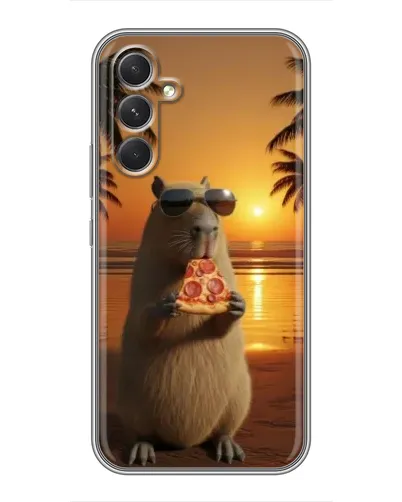 Чехол для TECNO Camon 50 Pro с картинкой «Капибара с пиццей»