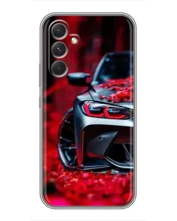 Чохол для TECNO Camon 50 з картинкою «Спортивна BMW та квіти»