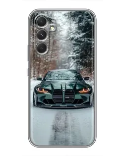 Чохол для TECNO Camon 50 з картинкою «BMW у зимовому лісі»