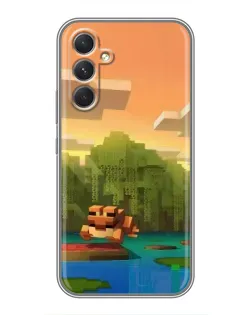 Чохол для TECNO Camon 50 з картинкою «Майнкрафт захід сонця»