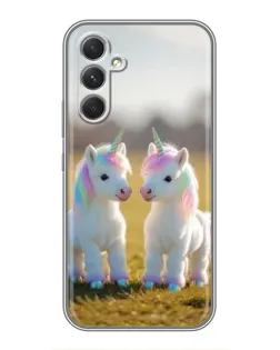 Чехол для TECNO Camon 50 с картинкой «Пара единорогов»